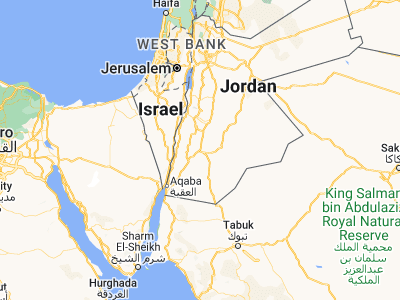 Map showing location of Ma‘ān (30.19624, 35.73405)