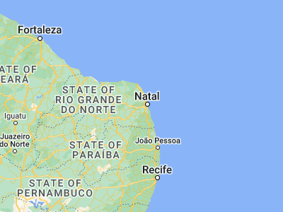 Map showing location of Macaíba (-5.85833, -35.35389)