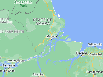 Map showing location of Macapá (0.03889, -51.06639)