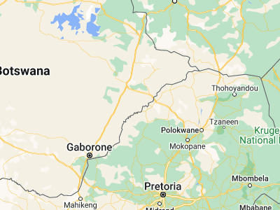 Map showing location of Machaneng (-23.18621, 27.48856)