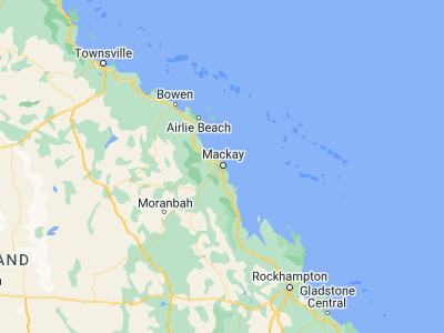 Map showing location of Mackay (-21.15345, 149.16554)