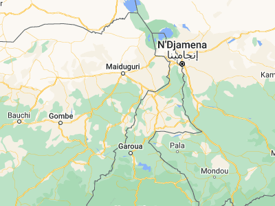 Map showing location of Madagali (10.89018, 13.63121)
