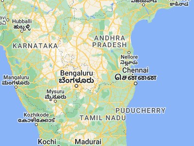 Map showing location of Madanapalle (13.55, 78.5)