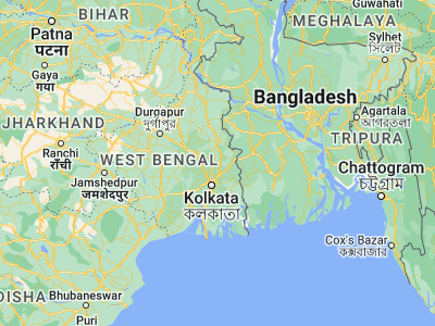 Map showing location of Madanpur (23.00589, 88.49168)