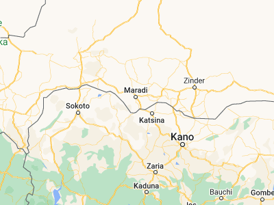Map showing location of Madarounfa (13.30867, 7.15602)