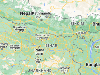 Map showing location of Madhubani (26.35367, 86.07169)