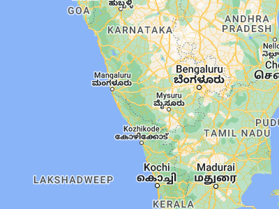 Map showing location of Madikeri (12.42602, 75.7382)