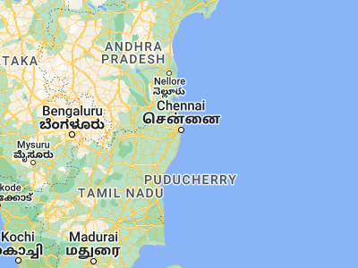Map showing location of Madipakkam (12.9725, 80.20917)