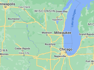 Map showing location of Madison (43.07305, -89.40123)