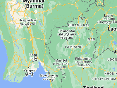 Map showing location of Mae Chaem (18.49926, 98.36494)