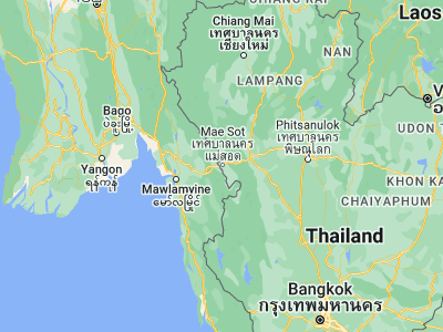 Map showing location of Mae Sot (16.71667, 98.56667)