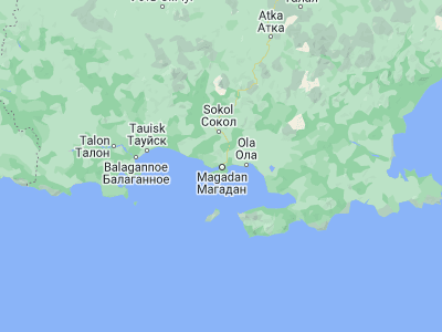 Map showing location of Magadan (59.5638, 150.80347)