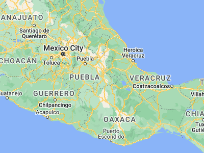Map showing location of Magdalena Cuayucatepec (18.5, -97.48333)