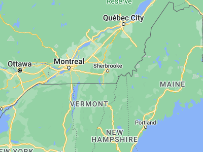 Map showing location of Magog (45.26678, -72.14909)