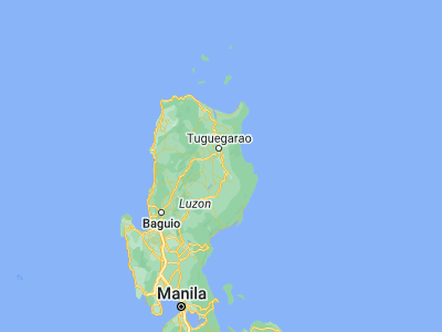Map showing location of Magsaysay (17.30813, 121.77754)
