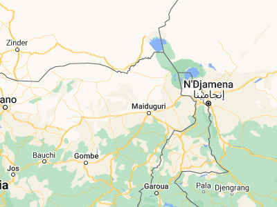 Map showing location of Magumeri (12.1131, 12.8274)