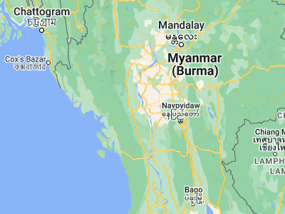 Map showing location of Magway (20.15, 94.91667)