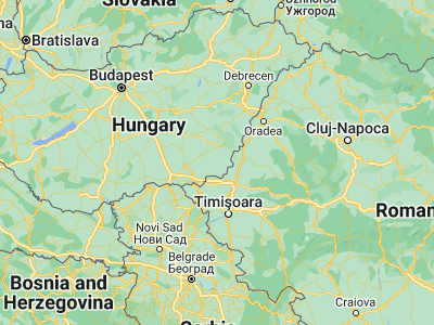Map showing location of Magyarbánhegyes (46.45, 20.96667)
