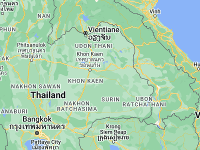 Map showing location of Maha Sarakham (16.18483, 103.30067)