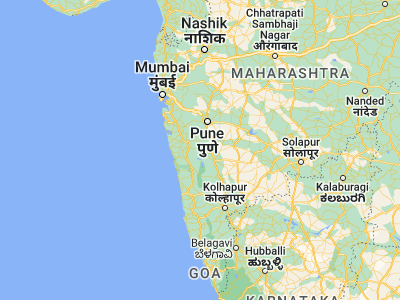 Map showing location of Mahābaleshwar (17.91667, 73.66667)