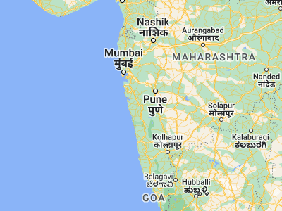 Map showing location of Mahād (18.08333, 73.41667)