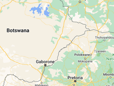 Map showing location of Mahalapye (-23.10407, 26.81421)