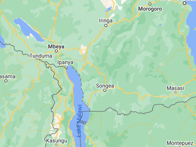 Map showing location of Mahanje (-9.93333, 35.33333)