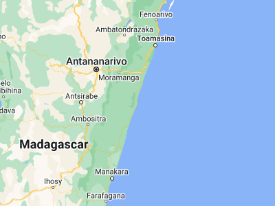 Map showing location of Mahanoro (-19.9, 48.8)