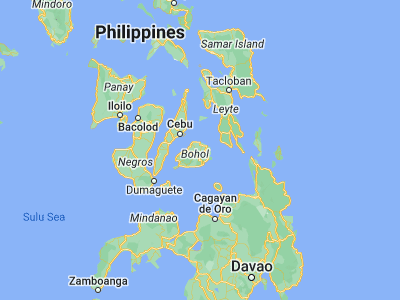 Map showing location of Mahayag (9.9349, 124.3164)