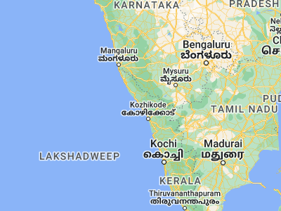 Map showing location of Mahe (11.7, 75.53333)