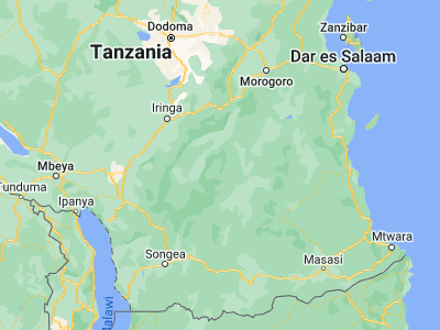 Map showing location of Mahenge (-8.68333, 36.71667)