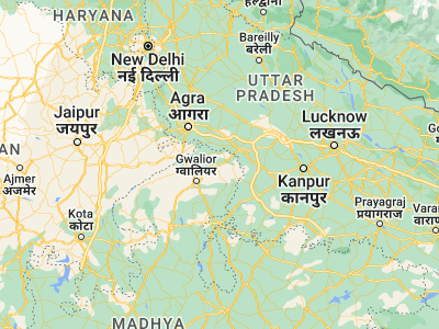 Map showing location of Mahgawān (26.49471, 78.61593)