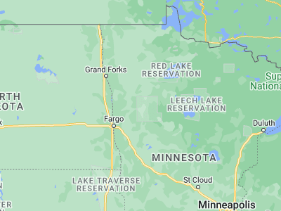 Map showing location of Mahnomen (47.31524, -95.96865)