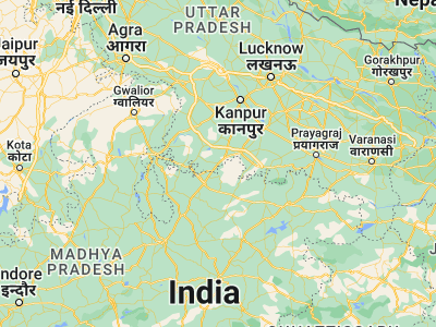 Map showing location of Mahoba (25.29222, 79.87231)