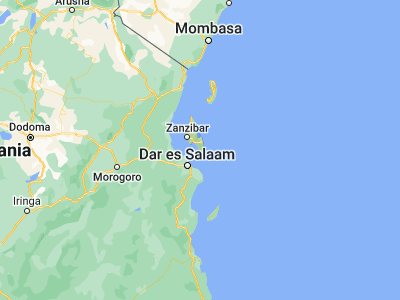 Map showing location of Mahonda (-6.45, 39.46667)