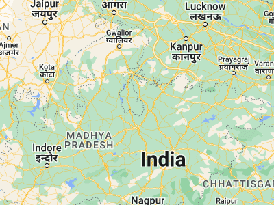 Map showing location of Mahroni (24.587, 78.72796)