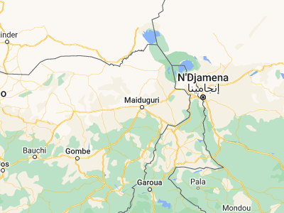 Map showing location of Maiduguri (11.84644, 13.16027)