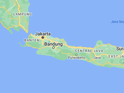 Map showing location of Majalengka (-6.83611, 108.22778)