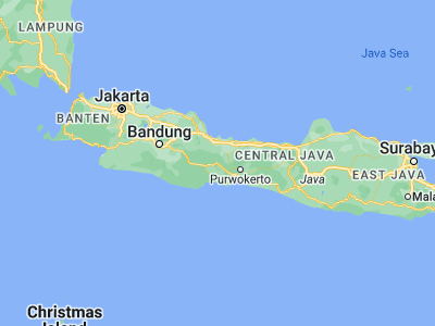Map showing location of Majenang (-7.2975, 108.7642)