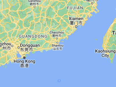 Map showing location of Majiao (23.26966, 116.708)