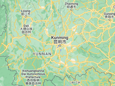 Map showing location of Majie (25.03333, 102.63611)