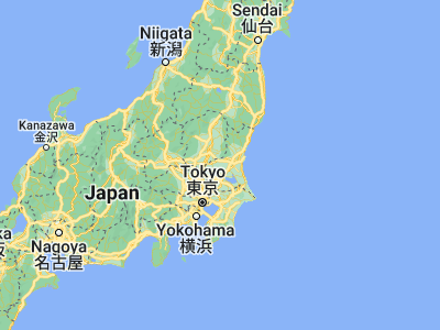 Map showing location of Makabe (36.26667, 140.1)