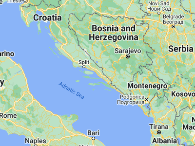 Map showing location of Makarska (43.29694, 17.01778)