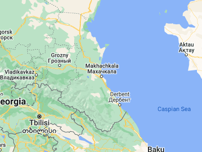 Map showing location of Makhachkala (42.97638, 47.50236)