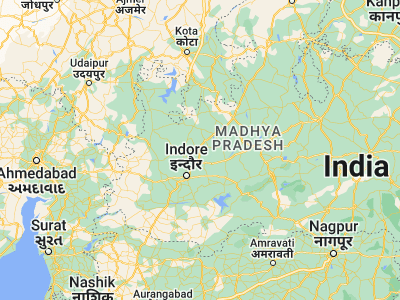 Map showing location of Maksi (23.26008, 76.1455)