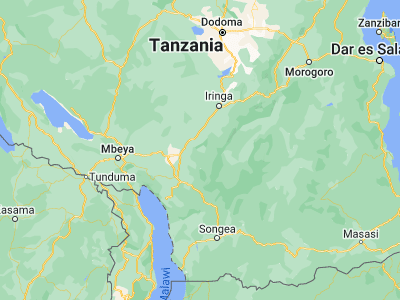 Map showing location of Makungu (-8.73333, 35.28333)