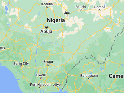 Map showing location of Makurdi (7.7411, 8.5121)