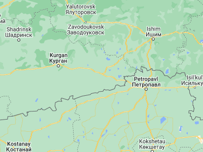 Map showing location of Makushino (55.21028, 67.24417)