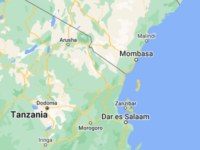 Map showing location of Makuyuni (-4.73333, 38.1)