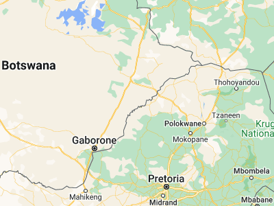 Map showing location of Makwata (-23.28333, 27.3)